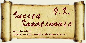 Vuceta Komatinović vizit kartica